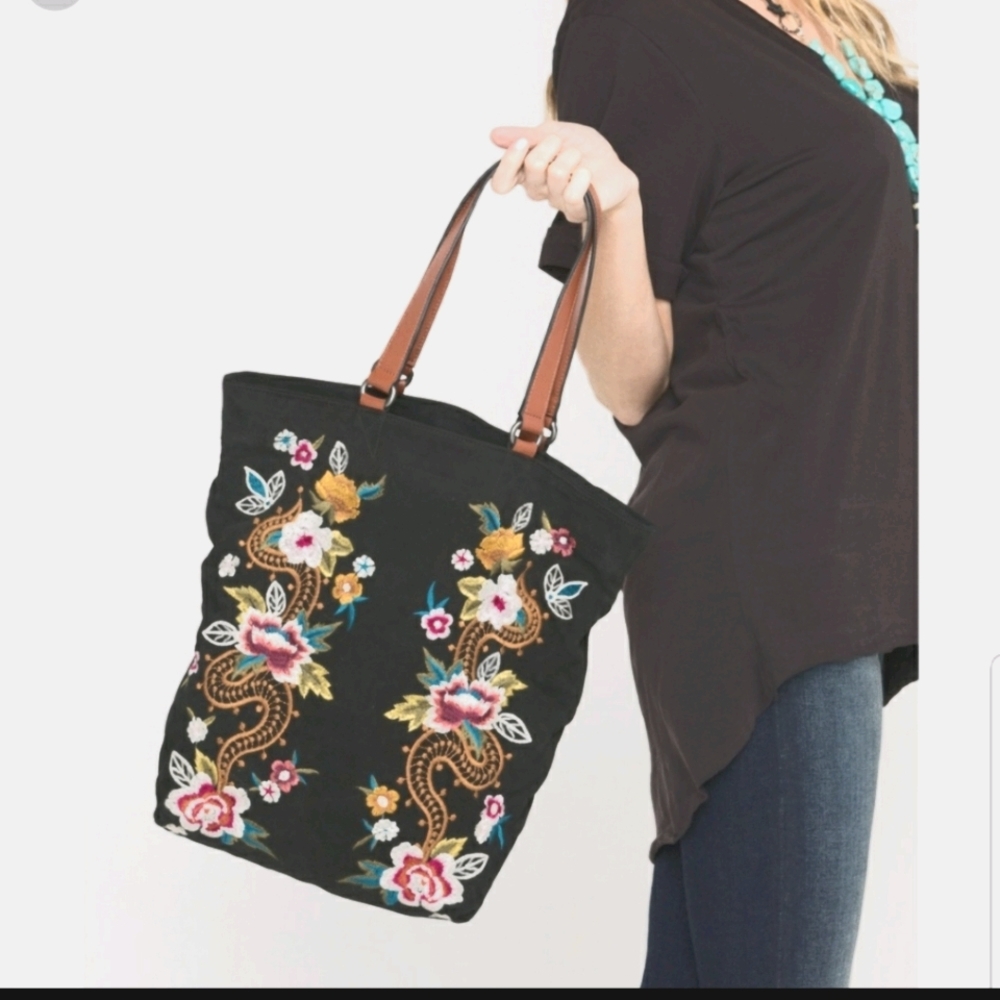 Johnny Was Esmeralda Suede Tote